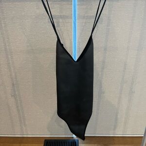 Dos Gardenias the neoprene strappy one piece in black